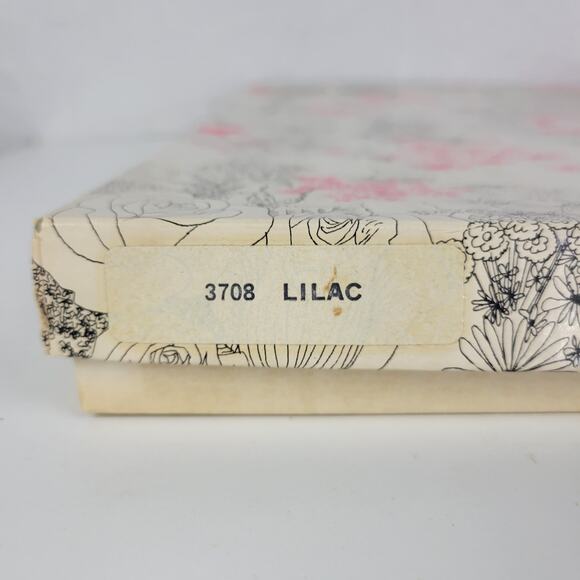 VTG Sheet Set Lilac Floral Embroidered Eyelet‎ Cotton Lady Orchid NEW Old Stock - Picture 14 of 16